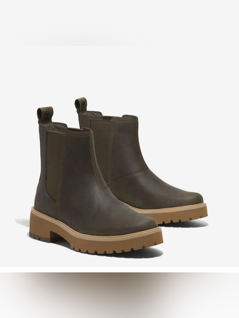 New Timberland Carnaby Cool Women's Leather Chelsea Lug Sole Booties GreenSize 7